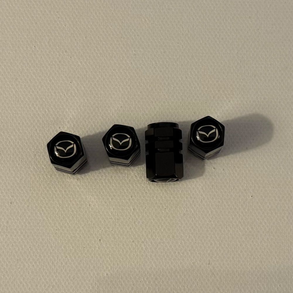 Mazda Valve Stem Caps in Black Set of 4 NWT